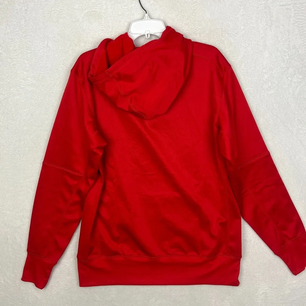 Nike Football Therma Dri Fit Hoodie Mens‎ Medium New Red Pullover Graphic Logo